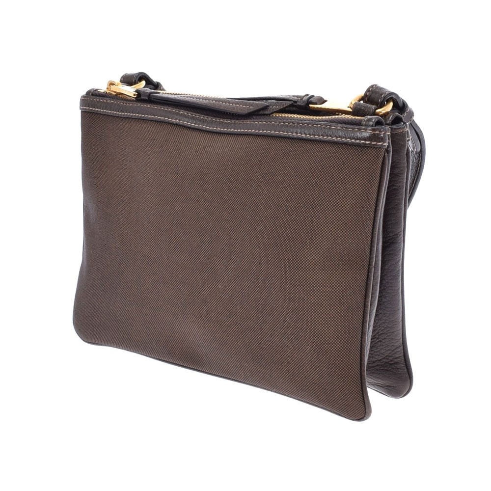 Prada Canvas Brown Shoulder Bag